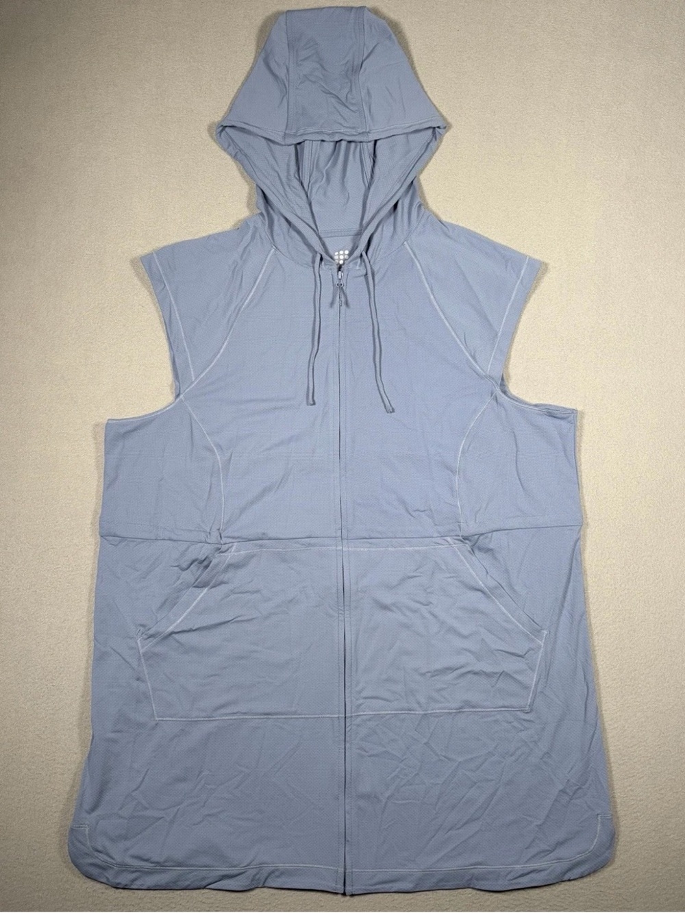Title Nine Shirt Hooded Full Zip Womens XL Blue Sunbuster Swim Cover Up UPF 50+